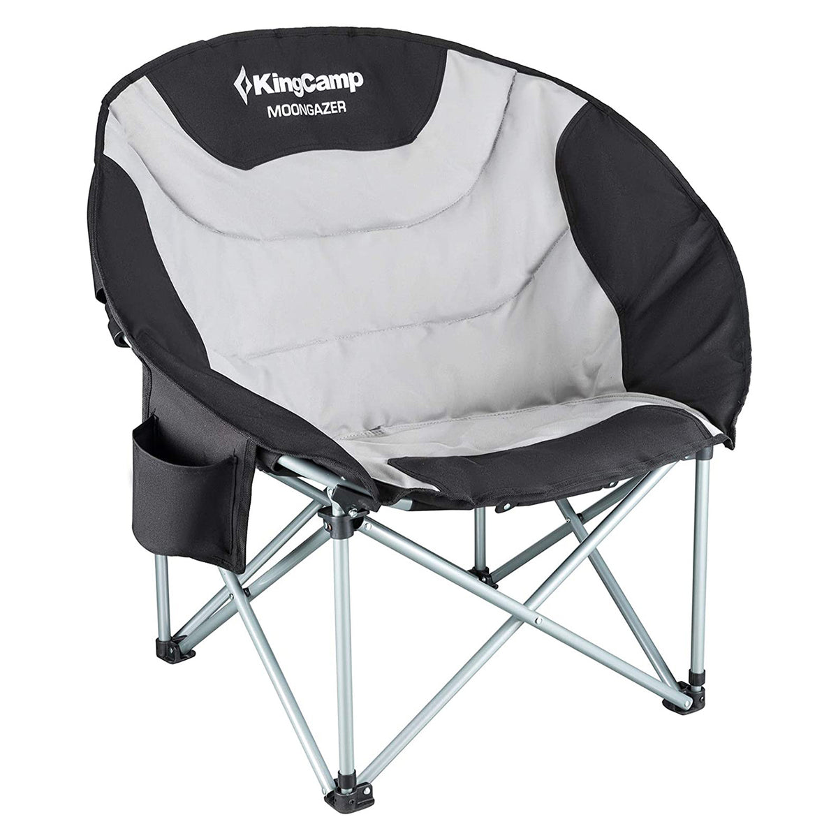 KingCamp Foldable Indoor/Outdoor Saucer Camping/Room Chair, Black/Grey(Open Box)