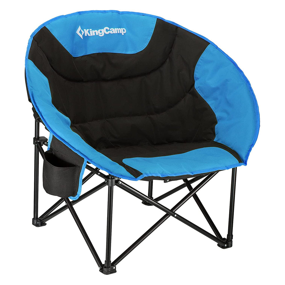 Foldable Indoor/Outdoor Saucer Lounge Camping & Room Chair, Black/Blue (Used) - VMInnovations