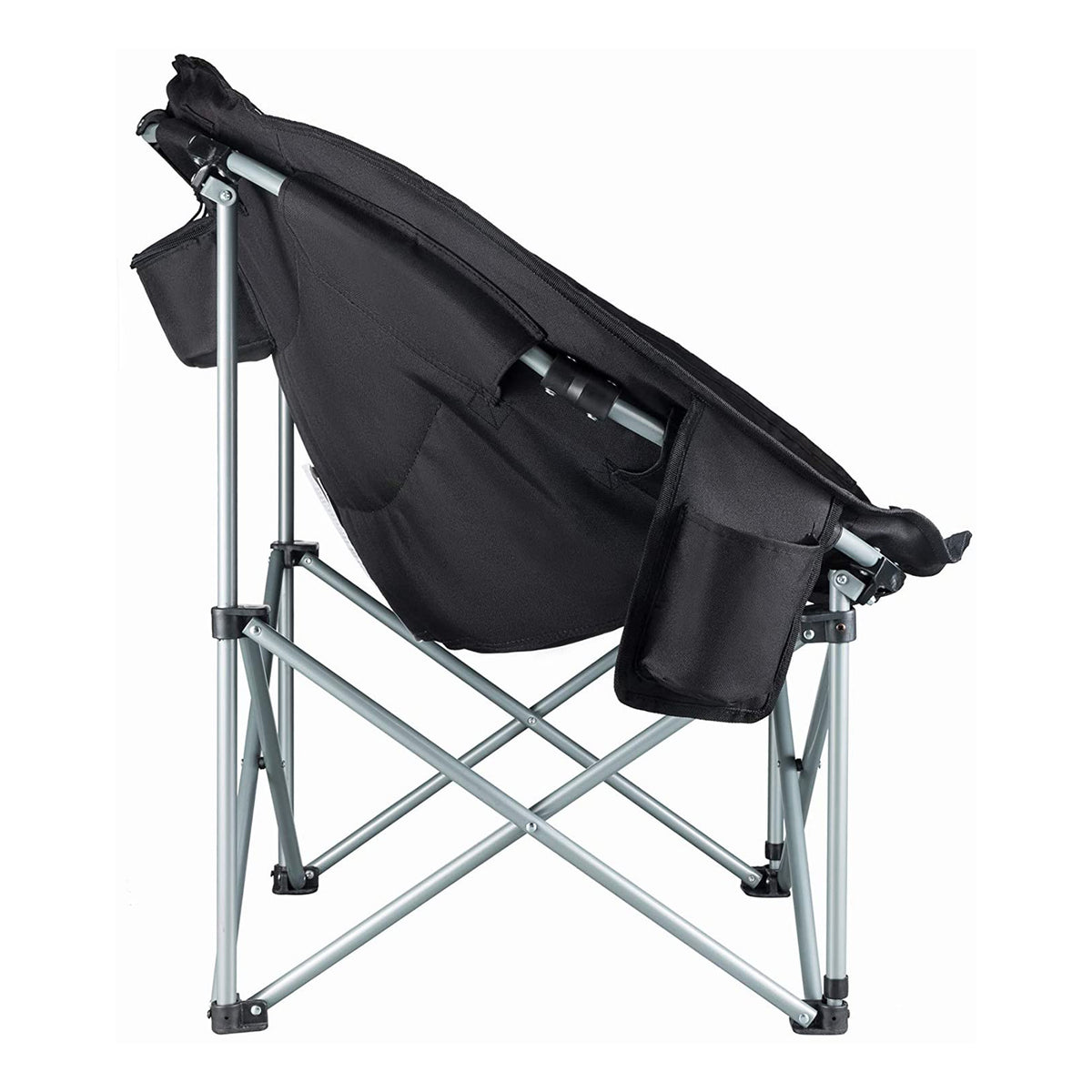KingCamp Foldable Indoor/Outdoor Saucer Camping/Room Chair, Black/Grey(Open Box)