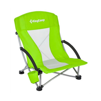 KingCamp Strong Stable Folding Beach Chair with Mesh Back, Green (Used)