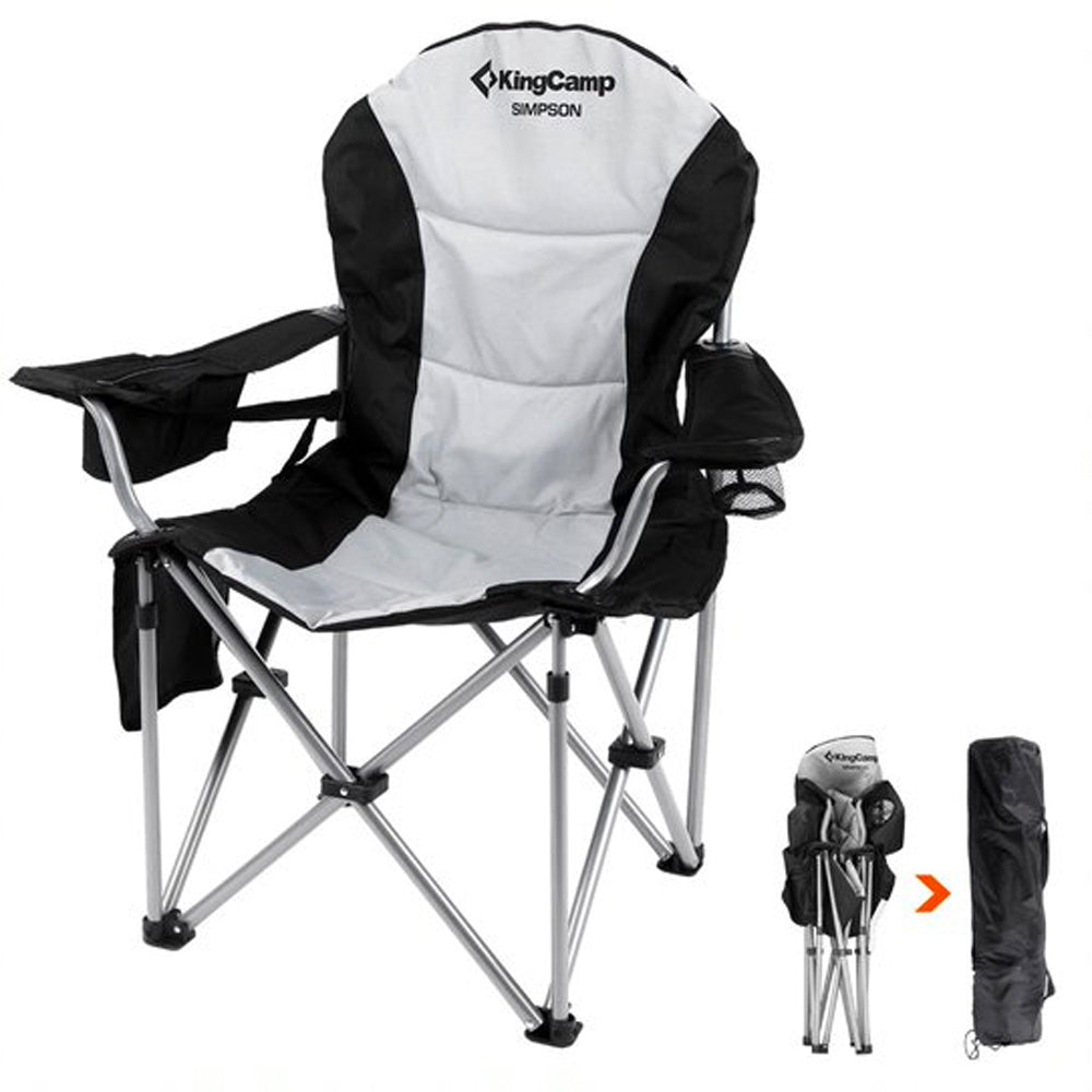 KingCamp Steel Padded Camping Director Folding Chair with Cooler Bag (Open Box)