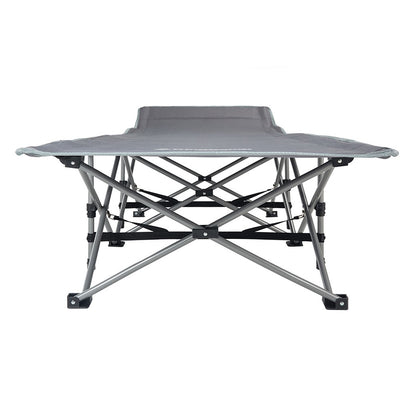 KingCamp Folding Deluxe Lightweight Portable Camping Bed Cot w/ Carry Bag, Gray