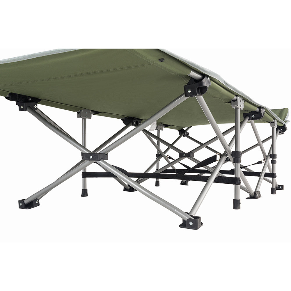 KingCamp Folding Deluxe Lightweight Portable Camping Bed Cot w/ Carry Bag, Green