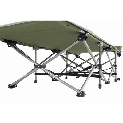 KingCamp Folding Deluxe Lightweight Portable Camping Bed Cot w/ Carry Bag, Green