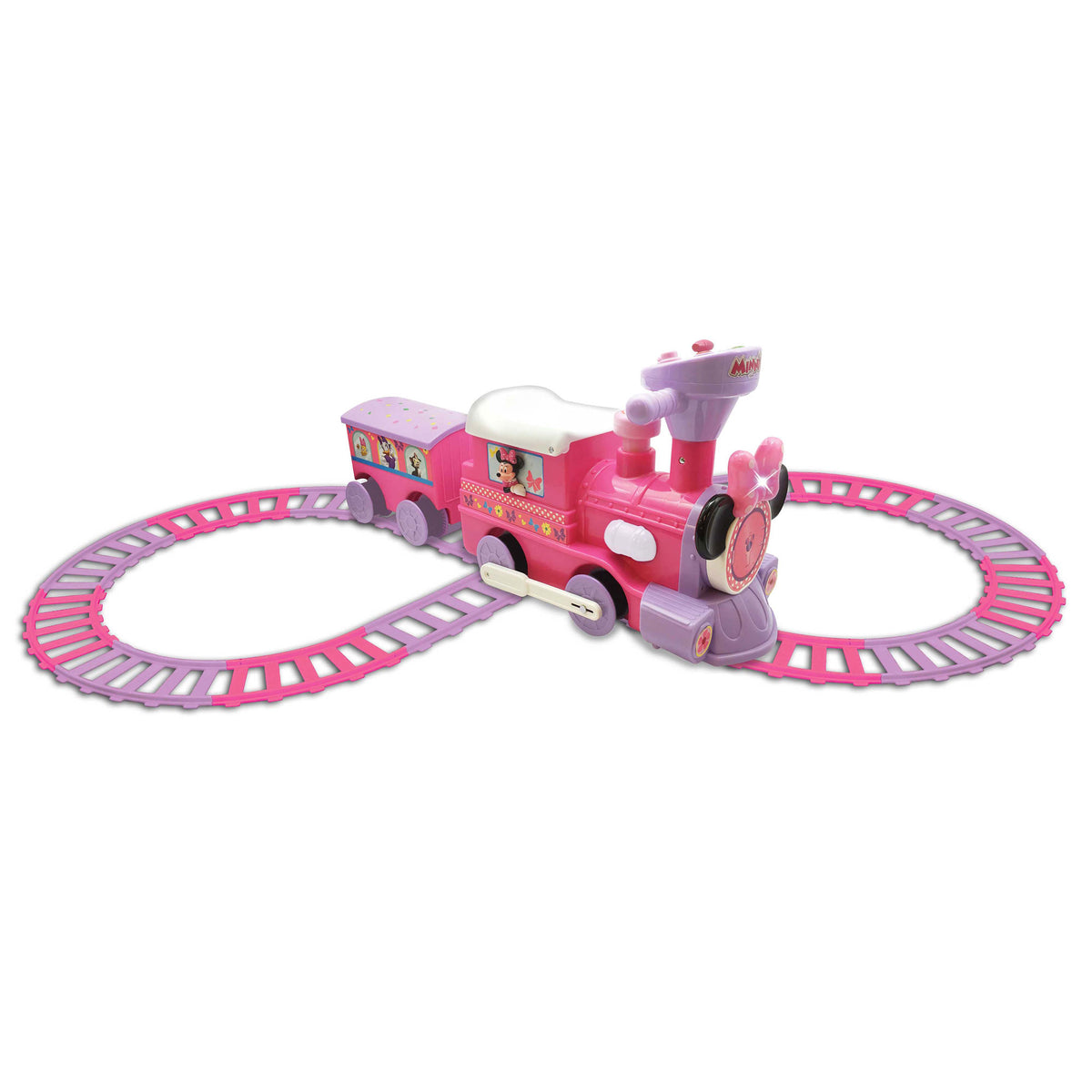 Kiddieland Disney Minnie Mouse Activity Ride On Train Engine and Caboose Toy