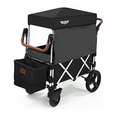 Keenz 7S Push Pull Baby Toddler Kids Stroller Wagon with Canopy, Black(Open Box)
