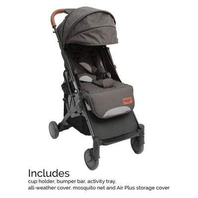 Keenz Air Plus Lightweight Compact 2 in 1 Pet and Baby Stroller w/ Canopy, Gray - VMInnovations