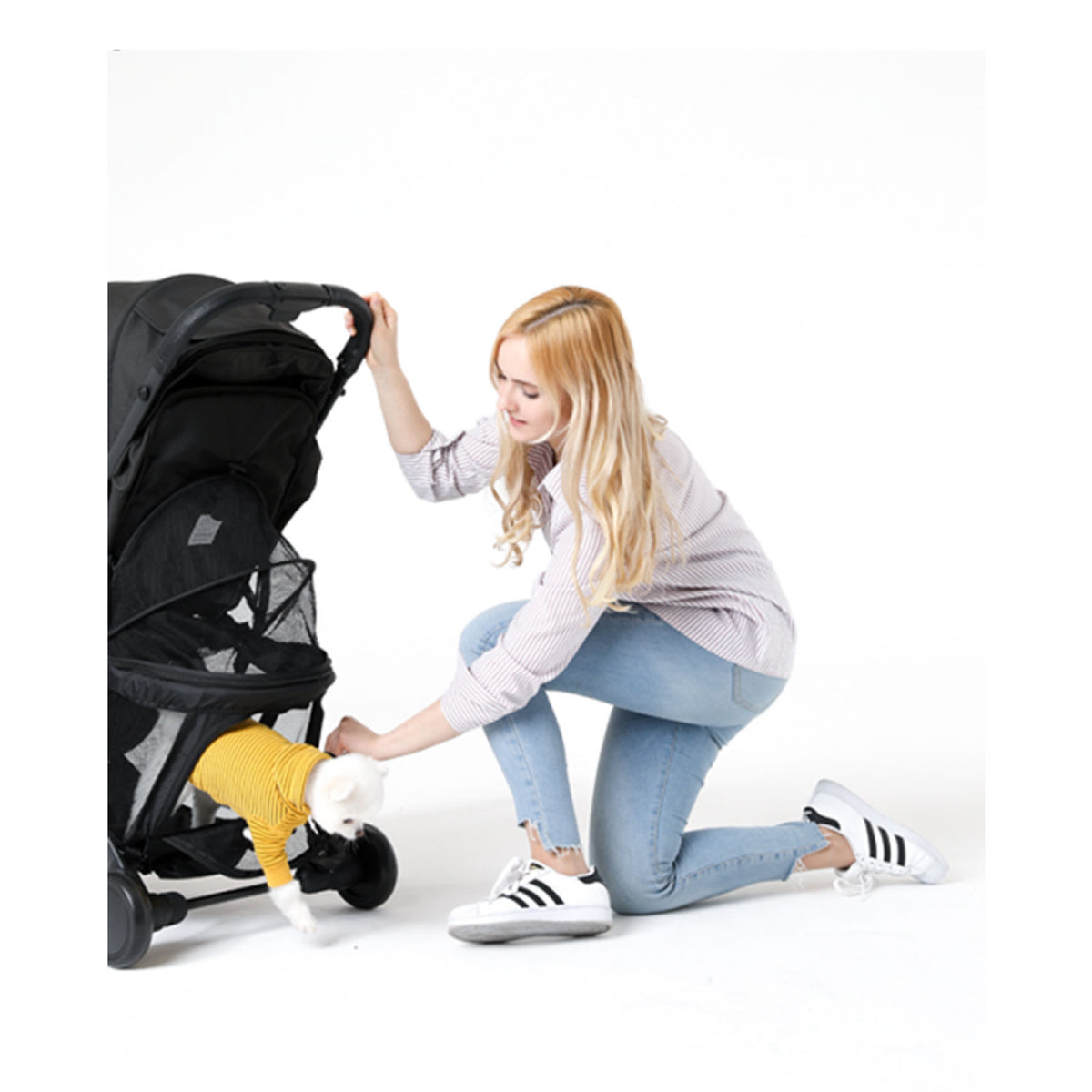 Keenz Air Plus Lightweight Compact 2 in 1 Pet and Baby Stroller w/ Canopy, Gray - VMInnovations