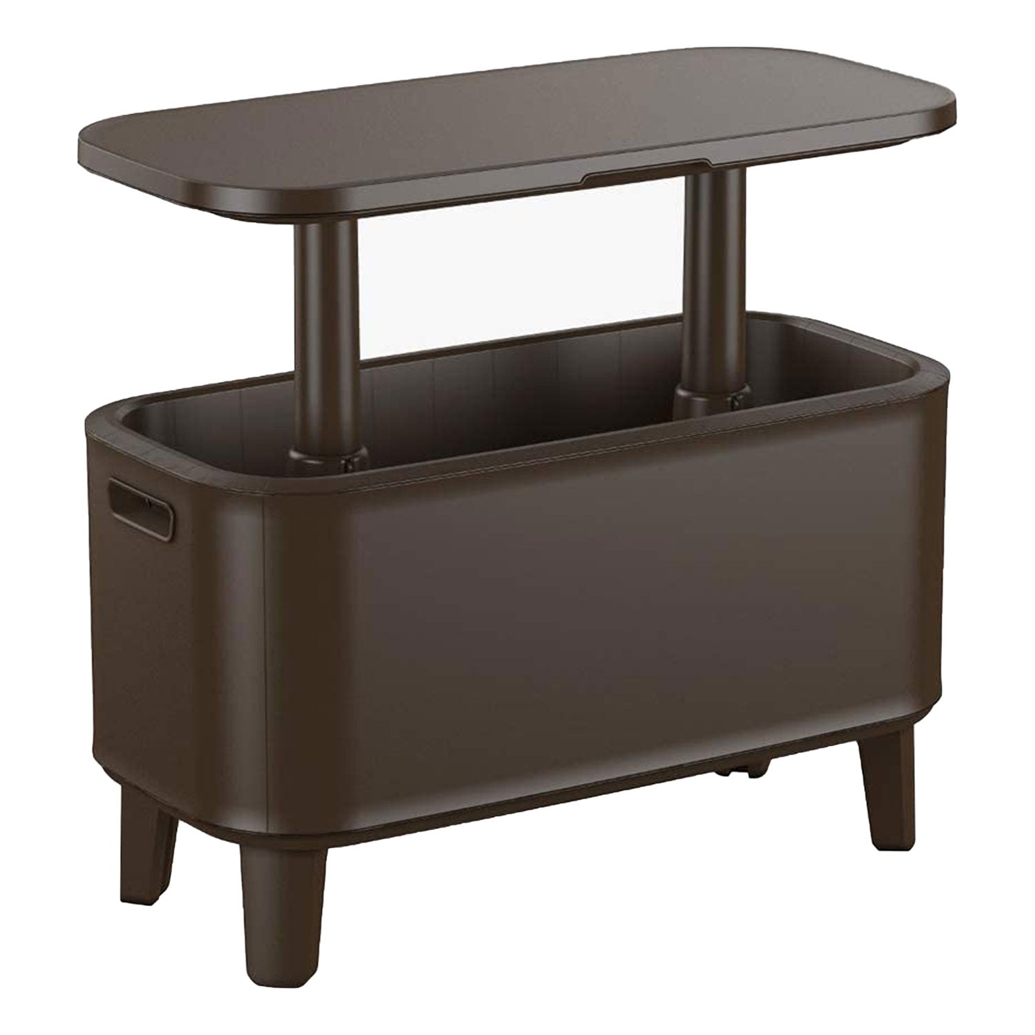 Keter Breeze Bar 17 Gallon Cooler with Pop-Up Table Top Bar Cart, Espresso Brown - VMInnovations