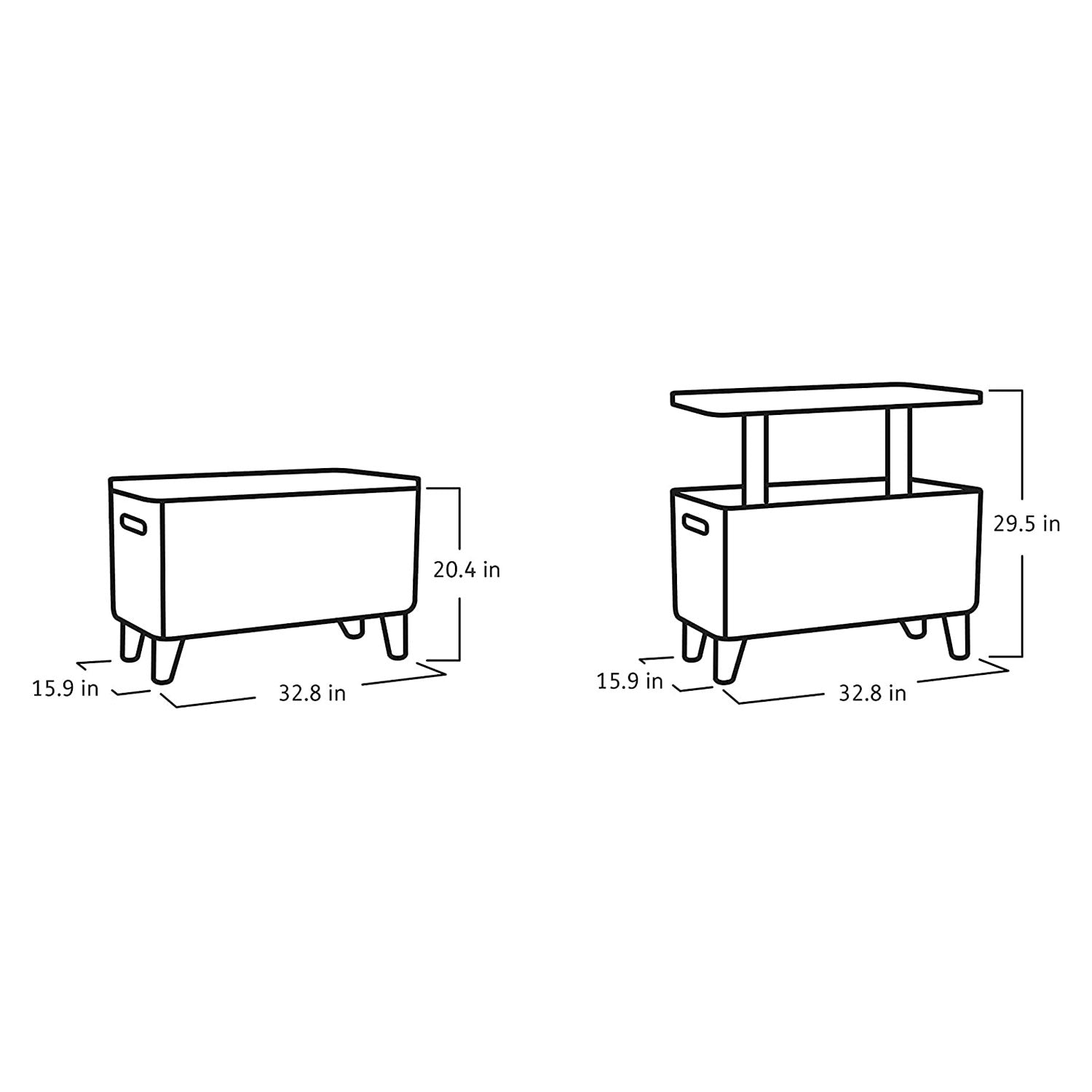 Keter Breeze Bar 17 Gallon Cooler with Pop-Up Table Top Bar Cart, Espresso Brown - VMInnovations