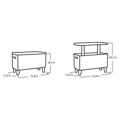 Keter Breeze Bar 17 Gallon Cooler with Pop-Up Table Top Bar Cart, Espresso Brown - VMInnovations