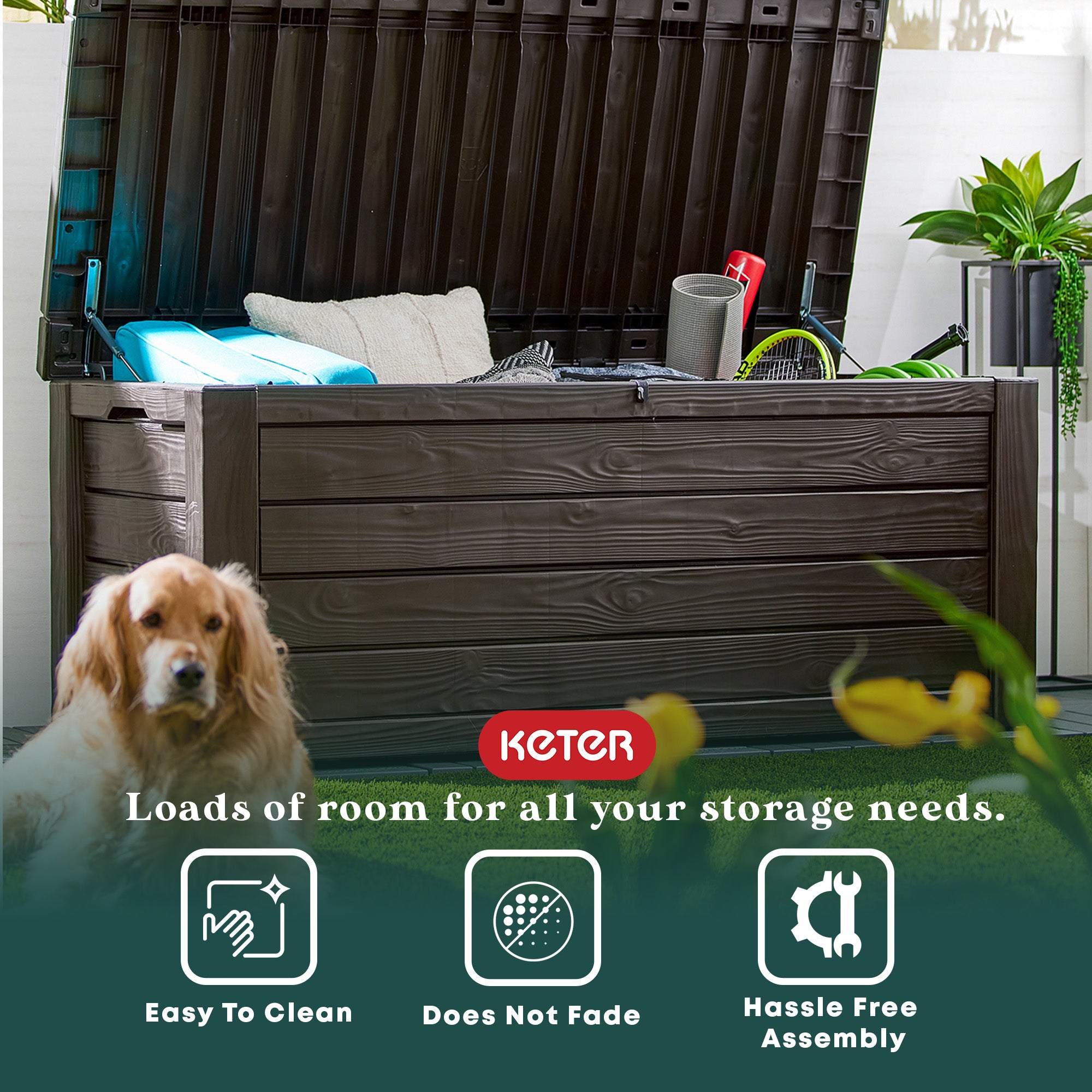 Keter Westwood 150gal All Weather Outdoor Storage Deck Box & Bench (For Parts) - VMInnovations