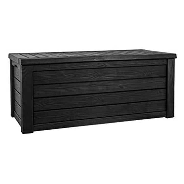 Keter Westwood 150 Gallon Outdoor Furniture Storage Deck Box Dark Gray(Open Box)
