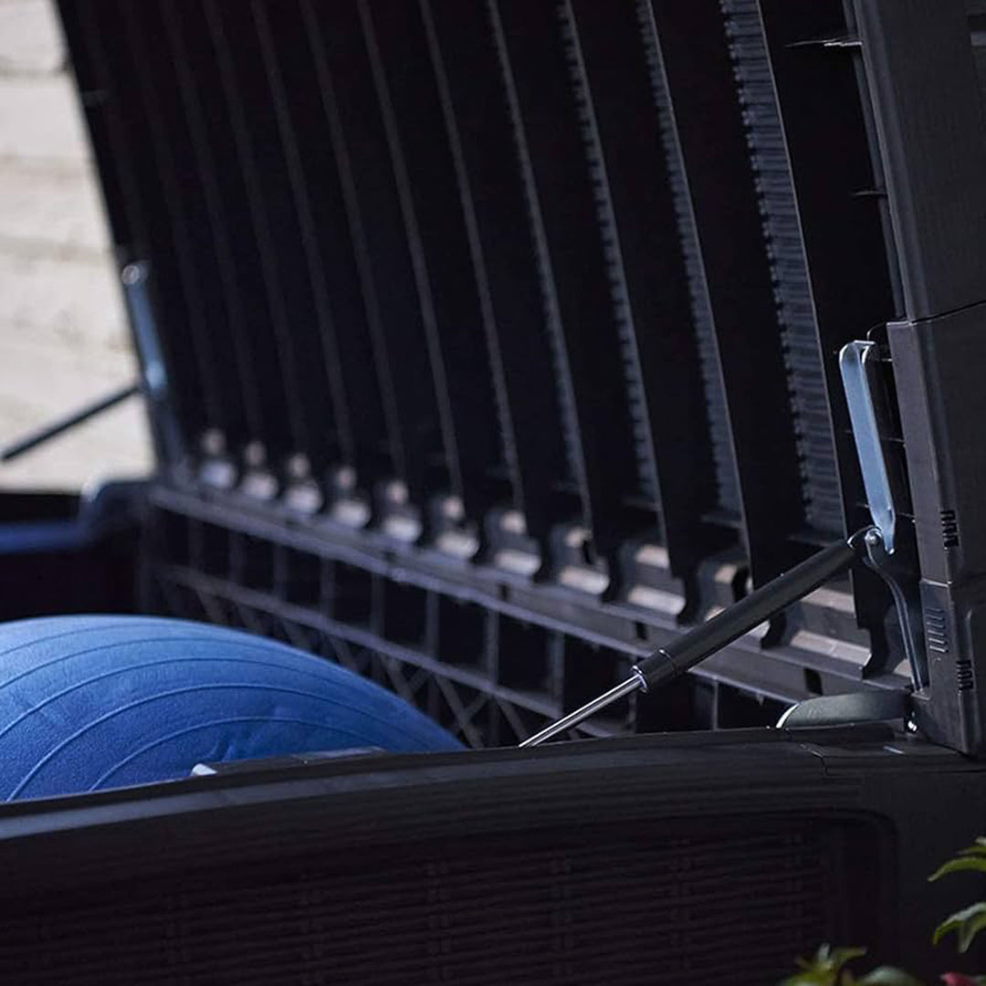 Keter Borneo Rattan/Wicker Style Resin Deck Box Storage Bin, 110gal (For Parts)