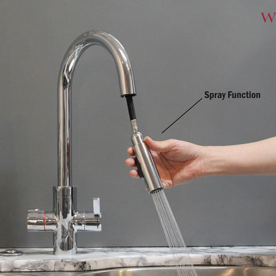 Westbrass HotMaster 4 in 1 Hot Water Dispenser Faucet w/Instant Hot Tank, Chrome
