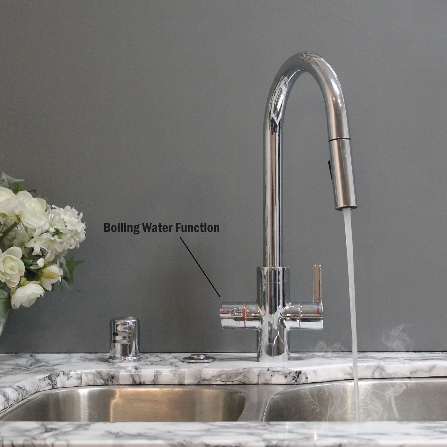 Westbrass HotMaster 4 in 1 Hot Water Dispenser Faucet w/Instant Hot Tank, Chrome