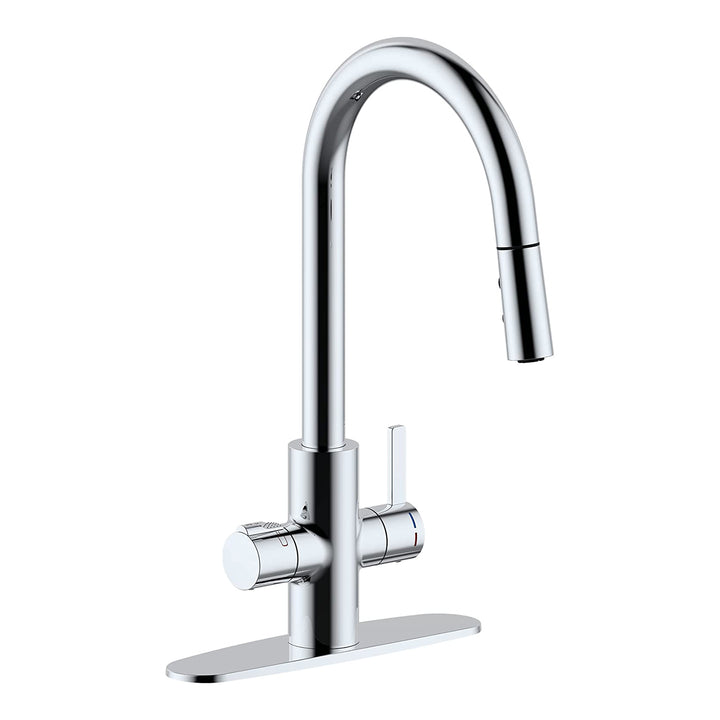 Westbrass 4in1 Hot Water Dispenser Faucet w/ Hot Tank, Polished Chrome(Open Box)