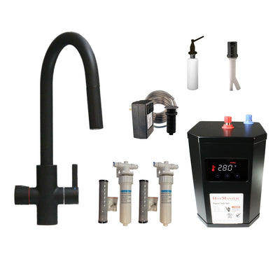 Westbrass HotMaster 4 in 1 Hot Water Dispenser Faucet w/ Instant Hot Tank, Black
