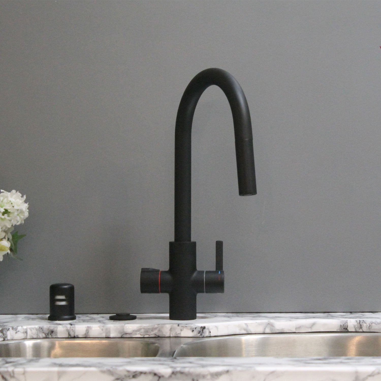 Westbrass HotMaster 4 in 1 Hot Water Dispenser Faucet w/ Instant Hot Tank, Black