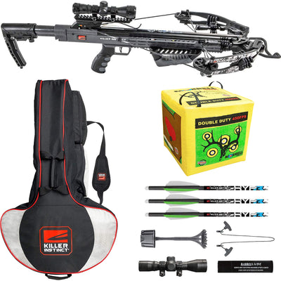 Killer Instinct Gray Burner 415 Crossbow with Scope and Accessories