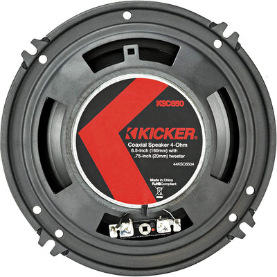 KICKER 44KSC6504 KS Series 6.5 Inch 4 Ohm Coaxial Car Audio Speakers (8 Pack) - VMInnovations