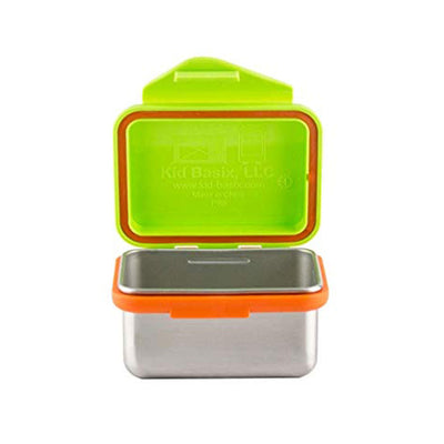 Kid Basix 894148002978 Safe Snacker 7 Ounce Stainless Steel Lunch Box, Lime