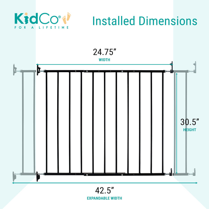 KidCo Safeway Top of Stairs Quick Release Baby Gate, 42.5 x 30.5 In (Open Box)