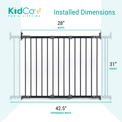 KidCo Angle Mount Metal Safeway Quick Release Gate, Black (Open Box) - VMInnovations
