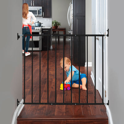 KidCo G2001 Safeway Top of Stairs Quick Release Baby Gate, 42.5 x 30.5 In, Black - VMInnovations