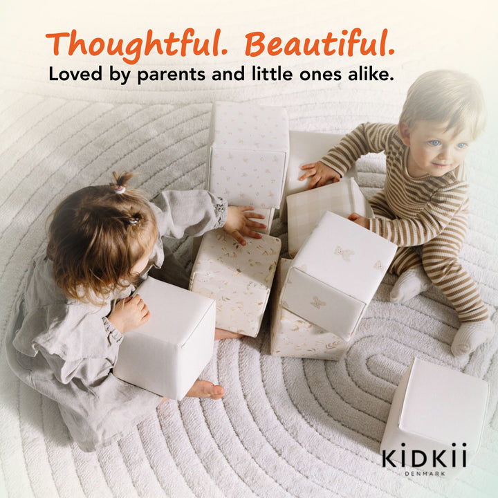 KIDKII 9pc Set Mini Builder Cubes Soft Foam Stackable Toddler Blocks (Open Box)