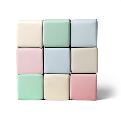 KIDKII 9pc Mini Builder Cubes Soft Foam Stackable Toddler Blocks (Open Box) - VMInnovations