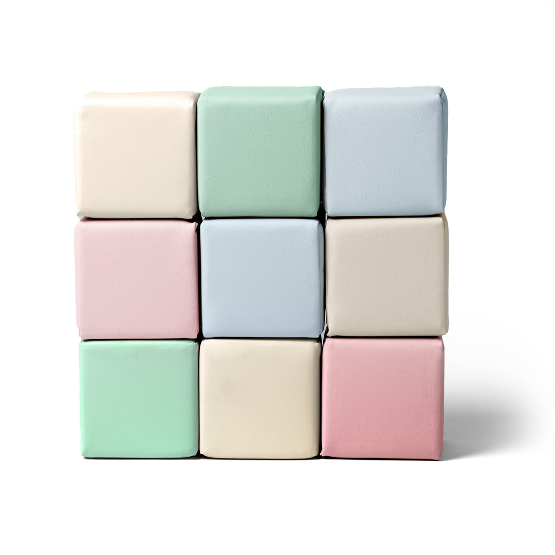 KIDKII 9pc Mini Builder Cubes Soft Foam Stackable Toddler Blocks (Open Box)