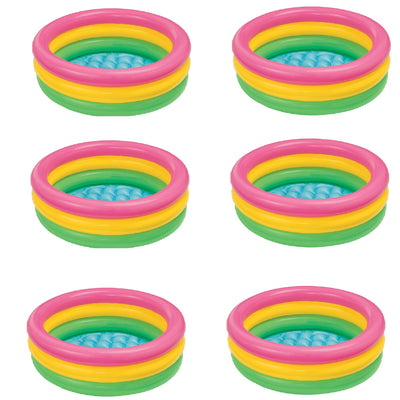 Intex 34in x 10in Sunset Glow Soft Inflatable Baby/Kids Swimming Pool (6 Pack)