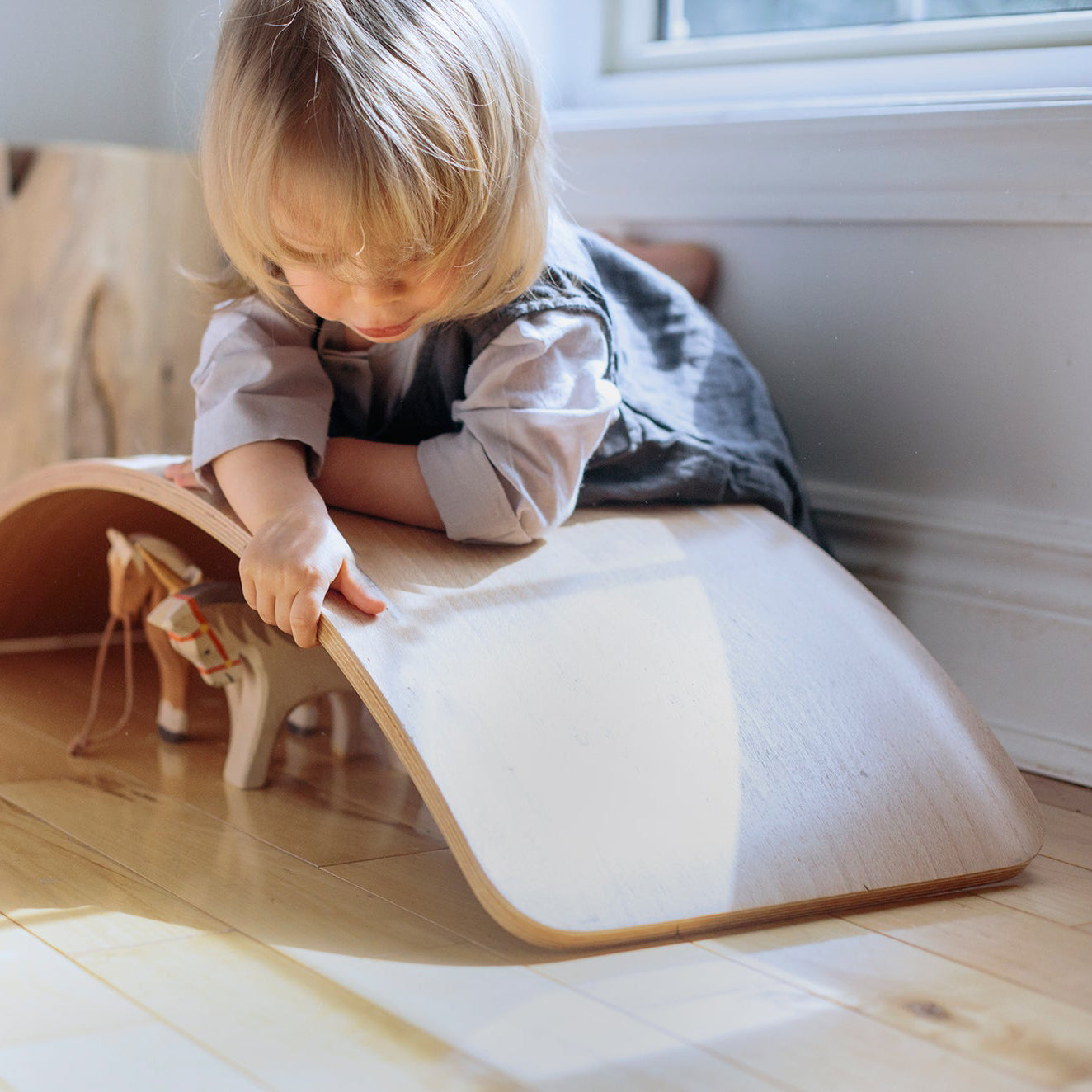 Kinderfeets Bamboo Balance Board Disk and Waldorf Wood Balance Board, Natural