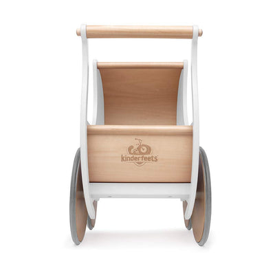 Kinderfeets 2-in-1 Versatile Baby/Toddler Wooden Toy Walker Stroller Pram, White