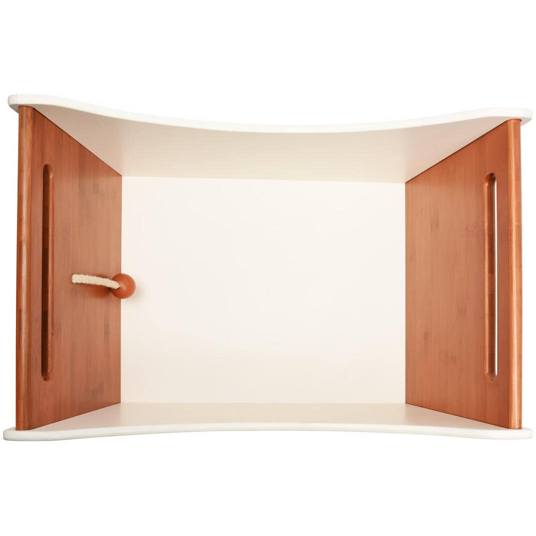 Kinderfeets 2-in-1 Versatile Baby Toddler Wooden Toy Storage Box Walker, White - VMInnovations