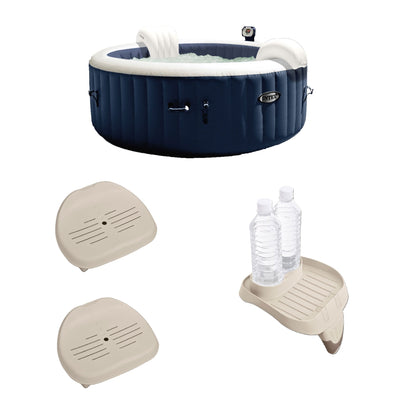 Intex Pure Spa 4-Person Inflatable Hot tub with Seat (2 Pack) and Cup Holder