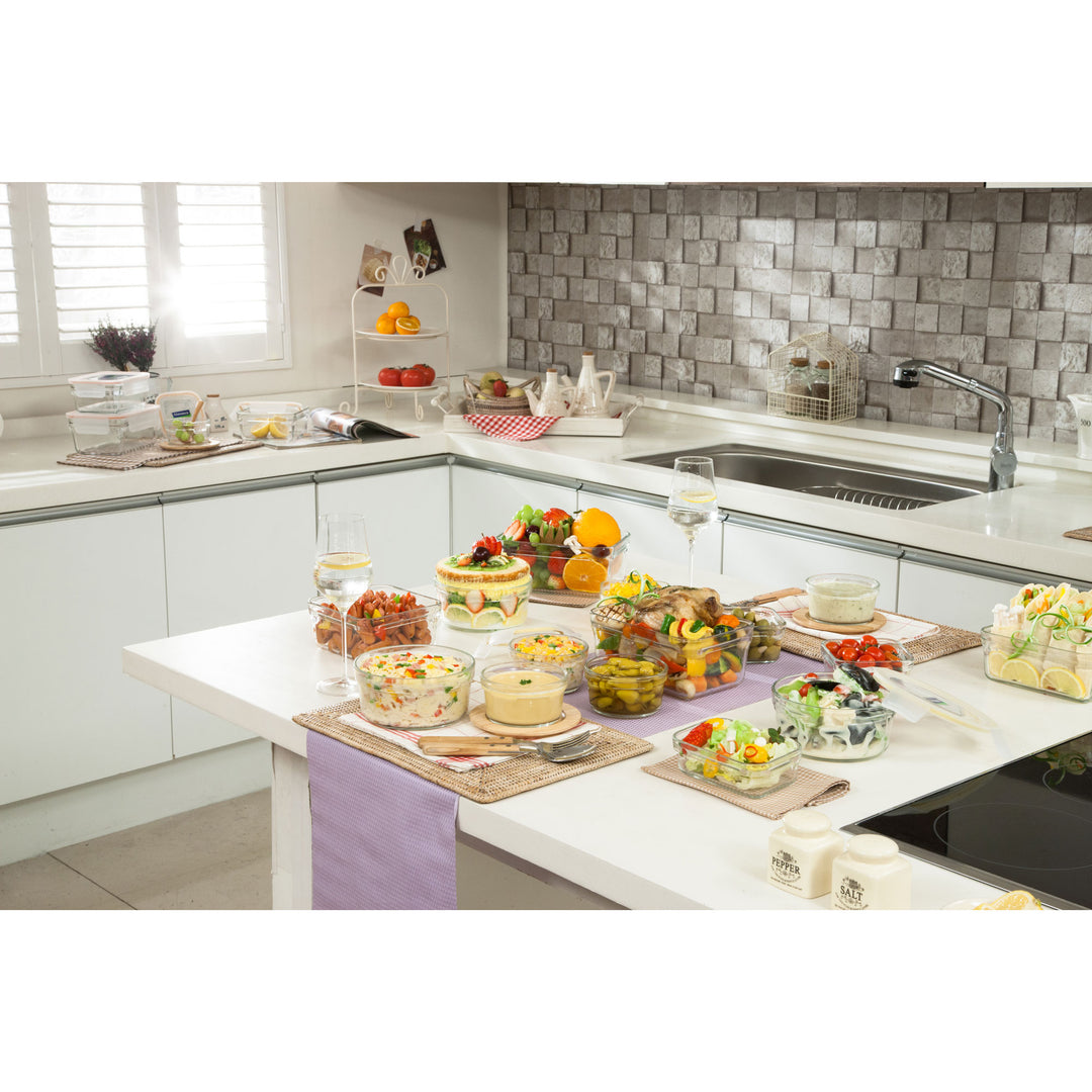 Glasslock Oven and Microwave Safe Glass Food Storage 18 Piece Set (Open Box) - VMInnovations