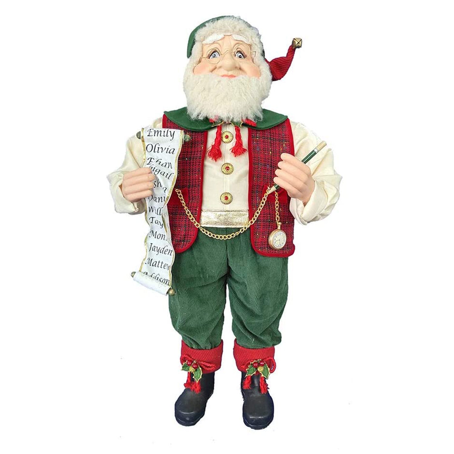 Kurt Adler 36" Kringles Elf Figurine for Fans & Collectors, Red & Green(Damaged) - VMInnovations