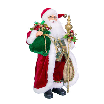 Kurt Adler 17 Inch Kringle Klaus Elegant Santa with Staff for Fans or Collectors