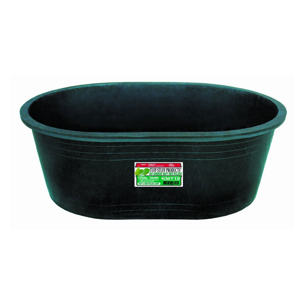 Tuff Stuff 18 Gallon Oval Water, Feed, or Storage Tank Tub, Black (Open Box)