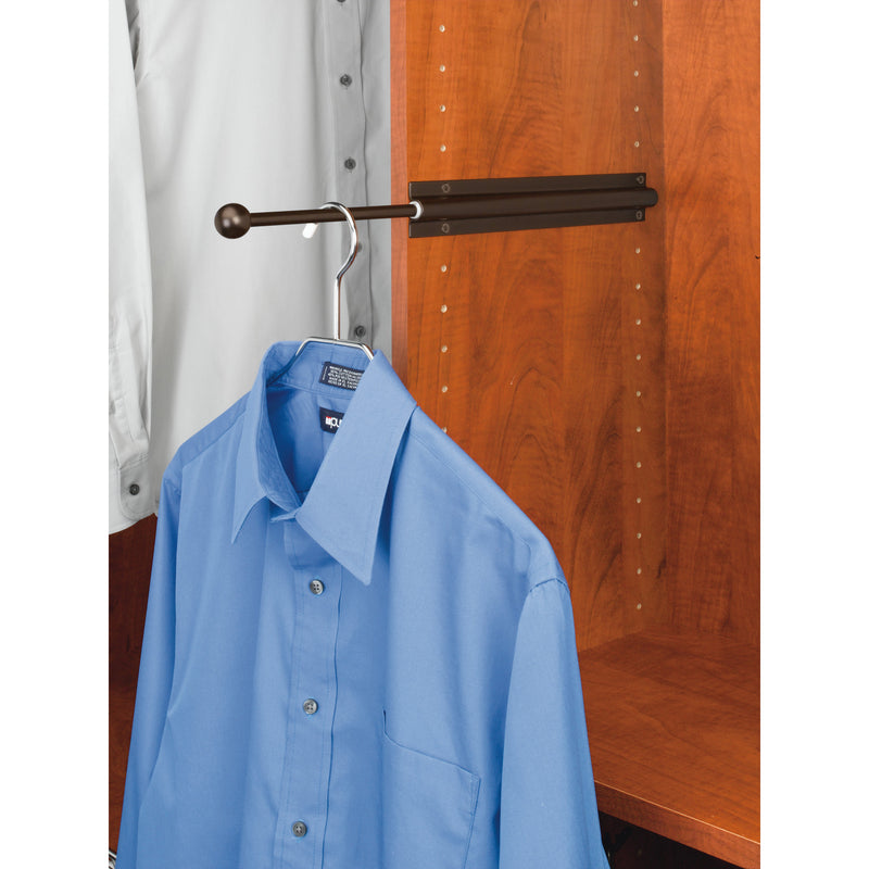 Rev-A-Shelf 12" Extendable Metal Closet Valet Clothes Rod, Bronze, CVL-12-ORB