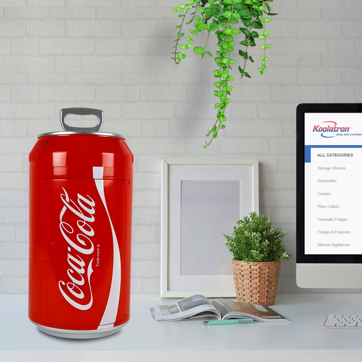 Koolatron 8 Can Official Coca-Cola AC/DC Electric Mini Fridge Beverage Cooler