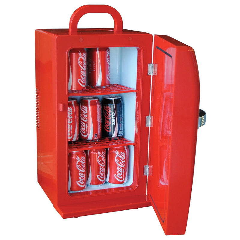 Koolatron Coca Cola 18 Can Vintage Beverage Cooler Mini Fridge, Red (Open Box)