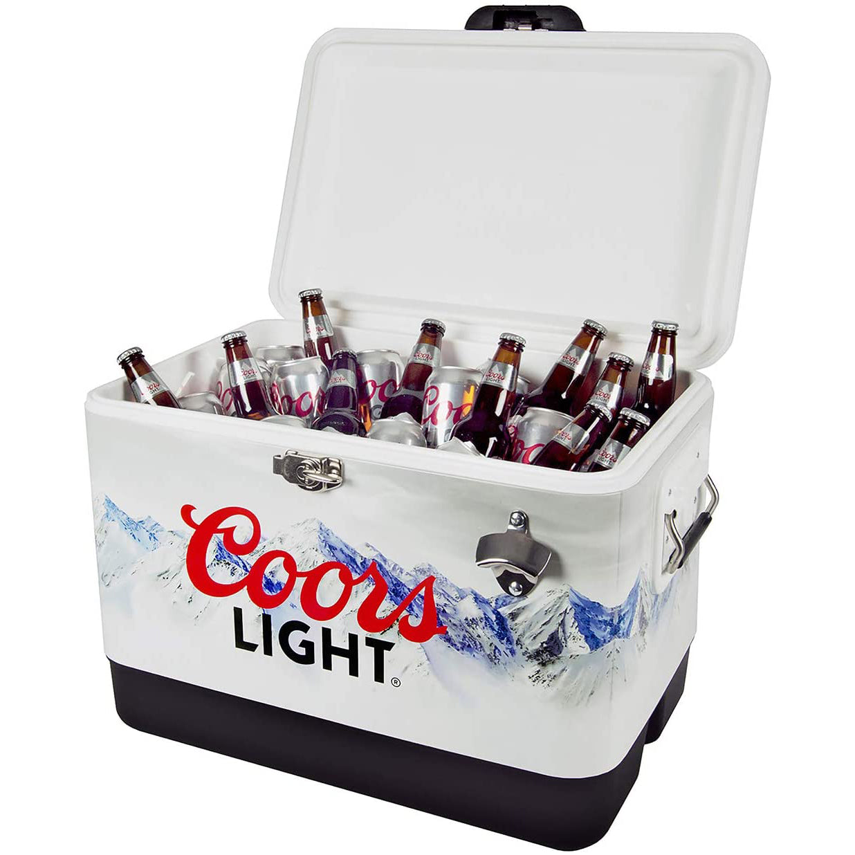 Koolatron 54 Quart Coors Light Portable Ice Chest Hard Cooler with Bottle Opener