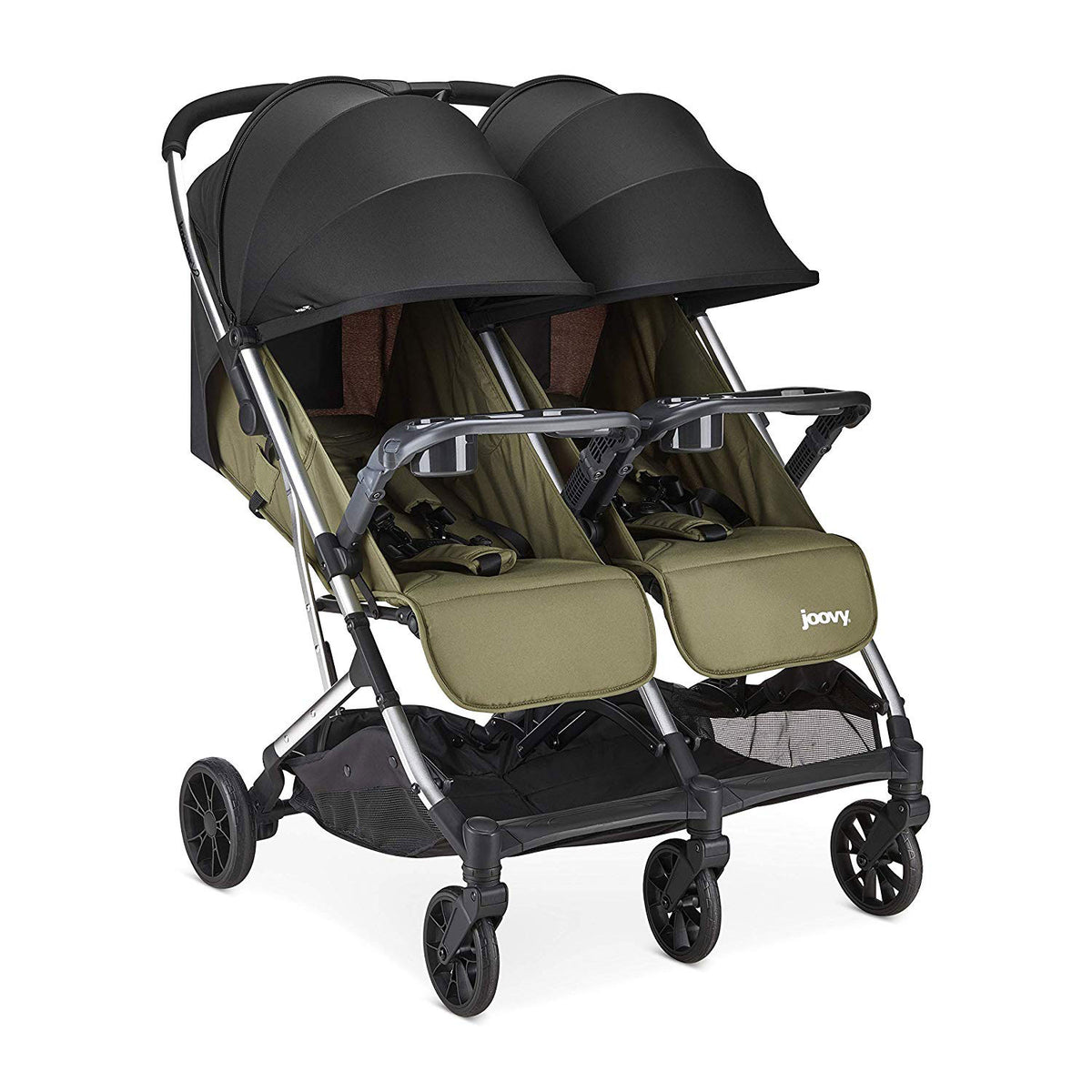 Joovy Double Folding Adjustable Recline Stroller w/ Ventilated Rain Cover