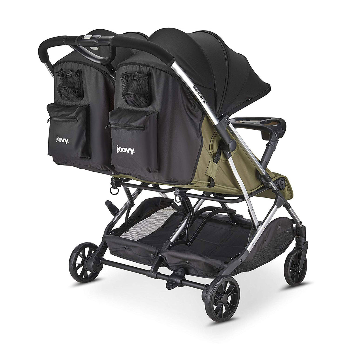 Joovy Double Folding Adjustable Recline Stroller w/ Ventilated Rain Cover