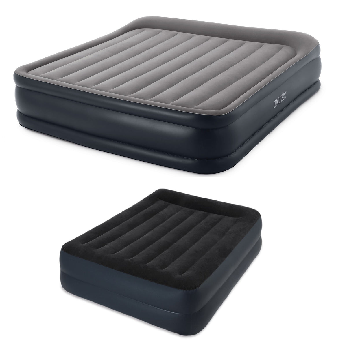 Intex Inflatable King Air Mattress Bed &,  Queen Airbed w/ Built-In Pumps