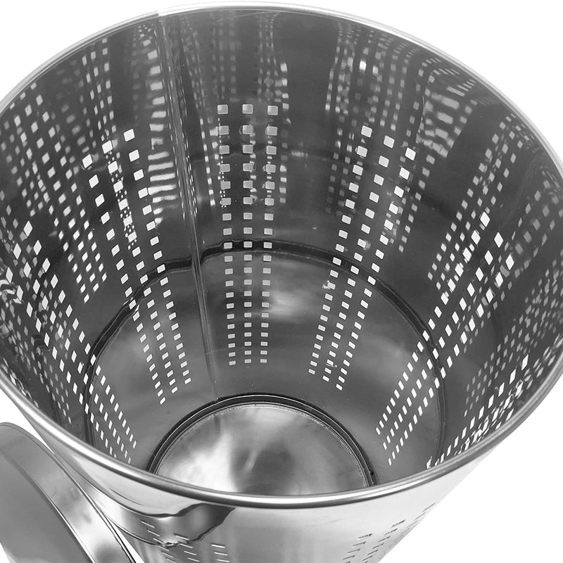 Krugg 46 Liter Clothes Basket Laundry Hamper with Lid, Brushed Stainless Steel