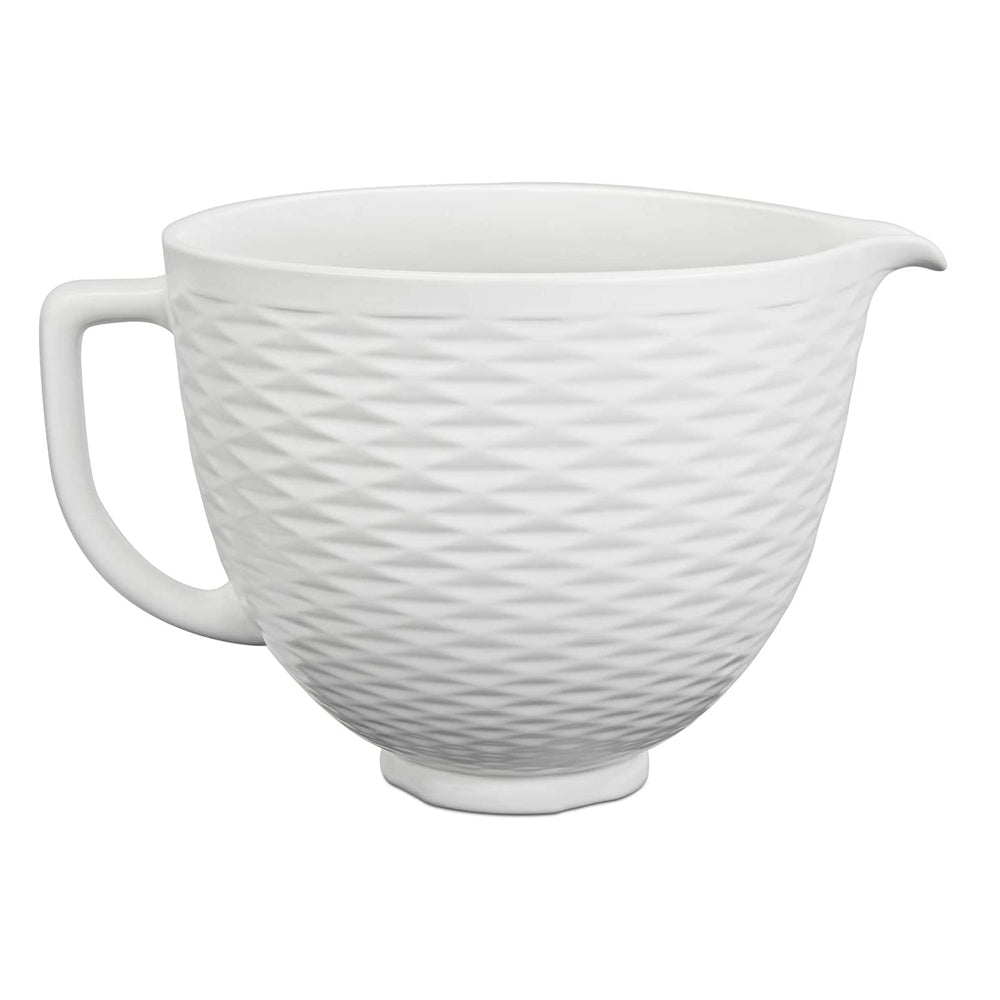 KitchenAid 5 Quart White Textured Ceramic Mixing Bowl for Kitchen Stand Mixer